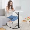 Folding Tray Table Portable Sofa TV Tray Laptop Desk C Side Adjustable Eating Dinner Coffee Table with 3 Adjustable Heights 3 Angles 55lbs Load Bearin