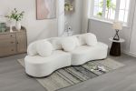 103.9" Modern Living Room Sofa Lamb Velvet Upholstered Couch Furniture for Home or Office,