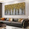 Hand Painted Oil Painting 3D Abstract Flower Landscape Oil Painting on Canvas Large Original Gold Floral Palette knife Texture Art Living Room Wall Ar