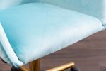 Modern Velvet Adjustable Height 360 Revolving Home Office Chair With Gold Metal Legs And Universal Wheel For Indoor