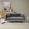 77.2' Modern Upholstered Velvet Sofa 3 Seater Couch with Removable Cushions Side Pocket Mid-Century Tufted Living Room Set Gold Metal Legs,2 Pillows I