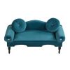 54' Width Modern Velvet Upholstered Loveseat Sofa Accent Bedside Entryway Bench Small Sofa 2 Seater Couch Settee for Living Room Bedroom Nail Head Tri