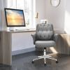 Modern Home Office Leisure Chair PU Leather Adjustable Swivel with Armrest