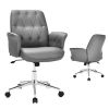 Modern Home Office Leisure Chair PU Leather Adjustable Swivel with Armrest