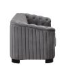 82" Mid Century Modern Sofa with Rubber Wood Legs; Velvet Upholstered Sofa Couch; Sofa with Thick Removable Seat Cushion;  3 Seater Sofa Couch for Liv