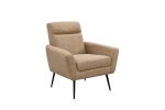 Mid Century Modern Upholstered Fabric Accent Chair;  Living Room;  Bedroom Leisure Single Sofa Chair (with Metal Legs);  TV armrest seat;  Suitable fo