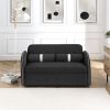 Modern 55.5" Pull Out Sleep Sofa Bed 2 Seater Loveseats Sofa Couch with side pockets, Adjsutable Backrest and Lumbar Pillows for Apartment Office Livi