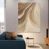Hand Painted Oil Painting Time River Art Boho Wall Art Brown Abstract Minimalist Wall Art Painting Living Room Wall Decor 3D Texture Art Canvas Oil Pa