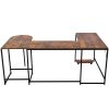 U-shaped Computer Desk;  Industrial Corner Writing Desk with CPU Stand;  Gaming Table Workstation Desk for Home Office
