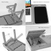 Foldable Laptop Table Bed Notebook Desk with Cooling Fan Mouse Board LED light 4 xUSB Ports Breakfast Snacking Tray