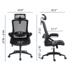 Ergonomic Office Desk Chair,Mesh High Back Computer Chair with Adjustable 3D Headrest & Lumbar Support & Flip-Up Arms Executive/Home/Study/Work Office