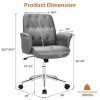 Modern Home Office Leisure Chair PU Leather Adjustable Swivel with Armrest