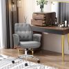 Modern Home Office Leisure Chair PU Leather Adjustable Swivel with Armrest