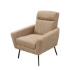 Mid Century Modern Upholstered Fabric Accent Chair;  Living Room;  Bedroom Leisure Single Sofa Chair (with Metal Legs);  TV armrest seat;  Suitable fo