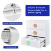 3 Drawer Lateral Filing Cabinet for Legal/Letter A4 Size, Large Deep Drawers Locked by Keys, Locking Wide File Cabinet for Home Office, Metal Steel