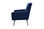 Mid Century Modern Upholstered Fabric Accent Chair;  Living Room;  Bedroom Leisure Single Sofa Chair (with Metal Legs);  TV armrest seat;  Suitable fo