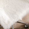 Modern Faux fur home office chair; fluffy chair for girls; makeup vanity Chair