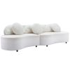 103.9" Modern Living Room Sofa Lamb Velvet Upholstered Couch Furniture for Home or Office,