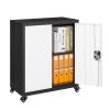 1 Shelf Metal Filing Cabinet, Storage File Cabinet with Lock for Home and Office