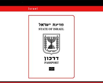 Head Layer Cowhide Passport Protective Cover Document Clip (Option: Israel-Black)