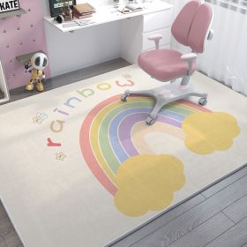 Children's Room Baby Crawling Blanket Stain-resistant Crystal Velvet Carpet (Option: Thrilling Rainbow 01-80x160cm)