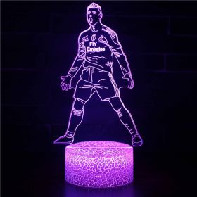 Led Small Night Lamp Football Player Colorful Touch Ambience Light (Option: Black Base Colorful Touch-ZB 417)